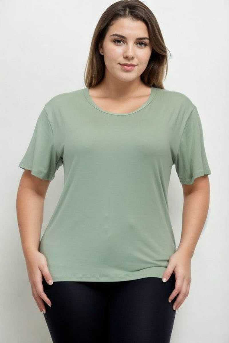 Plus Size Basic Short Sleeve T-Shirt