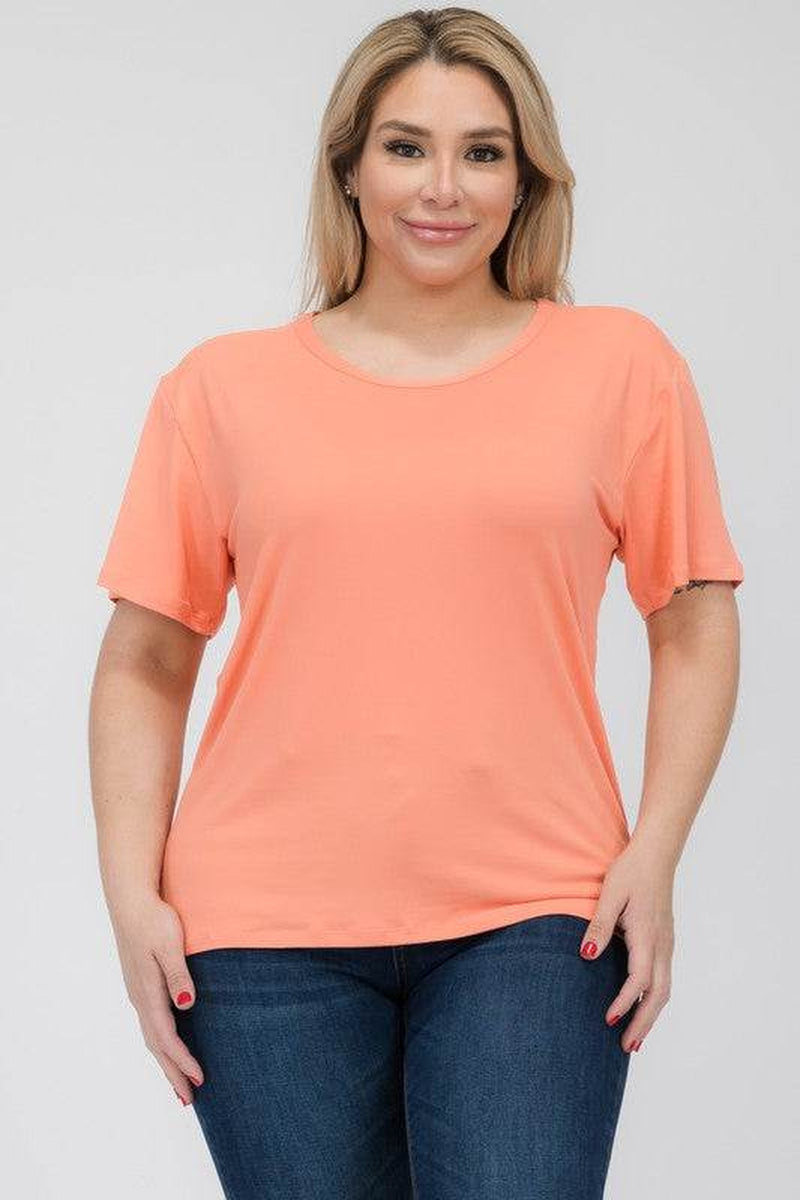 Plus Size Basic Short Sleeve T-Shirt