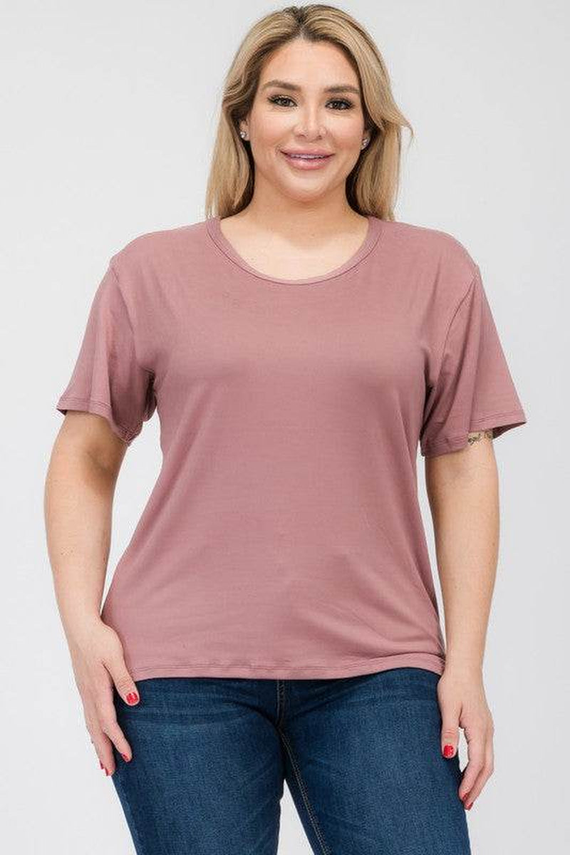 Plus Size Basic Short Sleeve T-Shirt