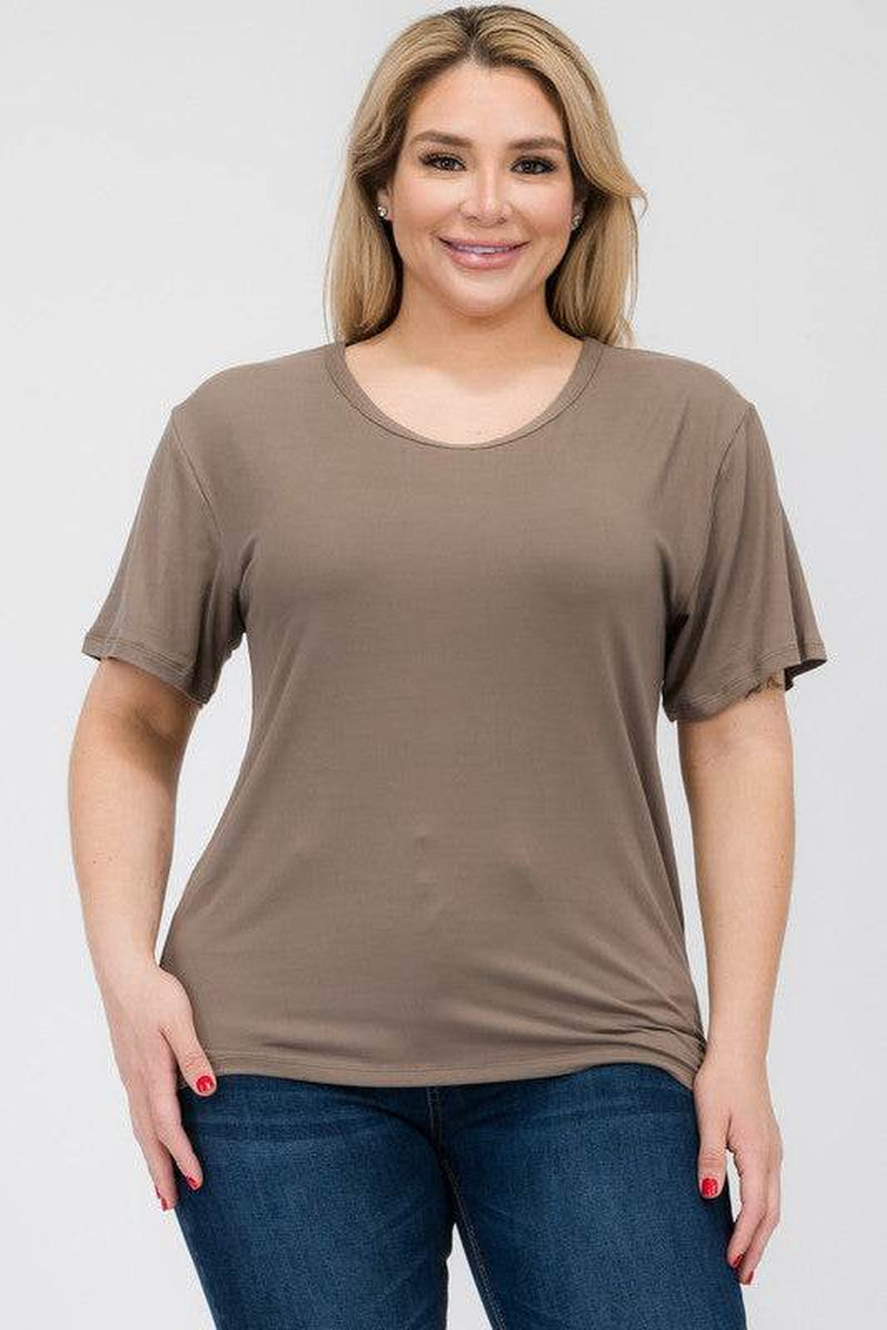 Plus Size Basic Short Sleeve T-Shirt