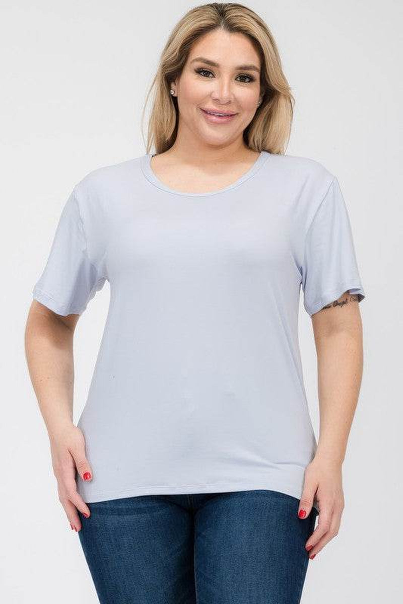 Plus Size Basic Short Sleeve T-Shirt