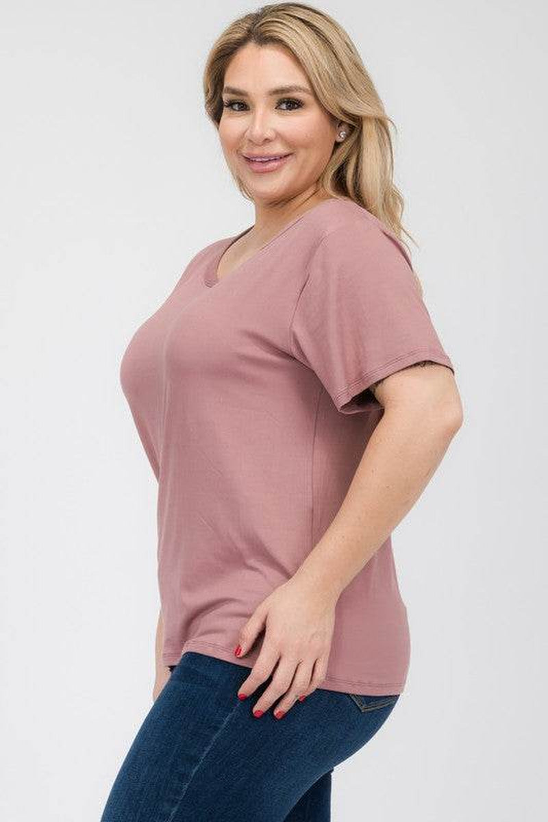 Plus Size Basic Short Sleeve T-Shirt