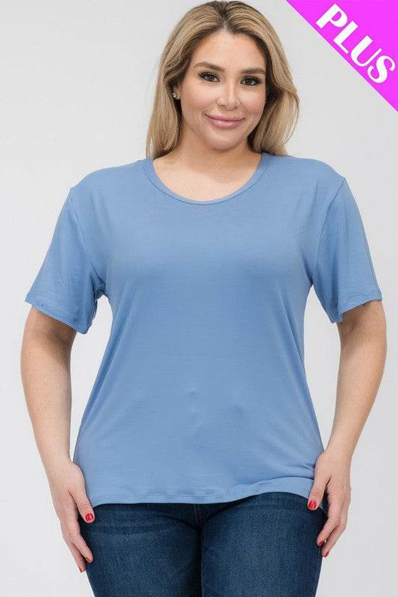 Plus Size Basic Short Sleeve T-Shirt