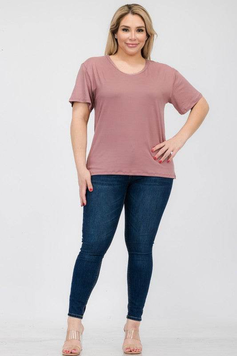 Plus Size Basic Short Sleeve T-Shirt